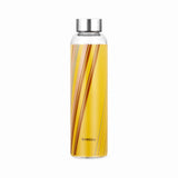 AM5175 Borosil Artisan Series Prism 550 Ml Narrow Mouth Glass Bottle with Metal Lid - Store Water, Lassi, Juice, Smoothies | Dishwasher Safe
