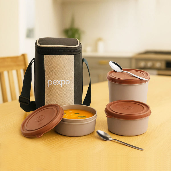 Di0386 Pexpo Magnum Lunch Box Set – Premium Insulated Tiffin with Leak-Proof Containers & Carry Bag
