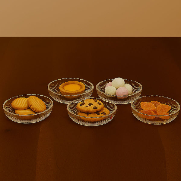 AM5977 Shine max Glass Plate (Multidesign) Set of 6pc -340ml
