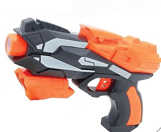 AM2922 Thunder Strike Bullet Space Gun Large Soft Foam Blaster with Long Range Pull Back Buckle Board Machine Multicolour