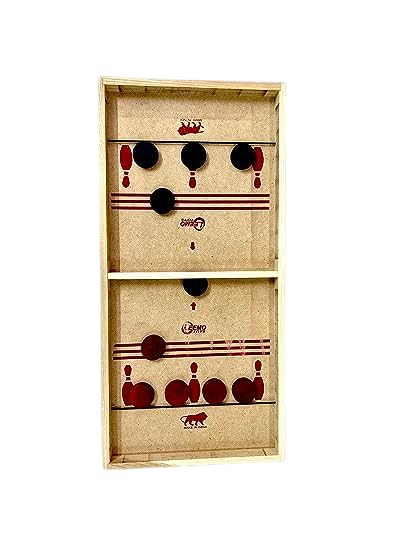 AM2129 Fast Finger Premium Wooden Game Fast Sling Puck Game Board