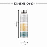 AM5176 Borosil Artisan Series Glance 550 Ml Wide Mouth Glass Bottle with Metal Lid - Store Water, Lassi, Juice, Smoothies