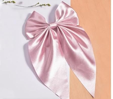 AM1223 Bow Hair Pins Bow Hair Clips French Style Hairclip With Long Ribbon Hairpin For Women Girls Multicolour Pack Of 1 Pcs