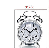 3068 Analog Twin Bell Alarm Clock (Silver) High Volume Bedside Luminous Alarm for Bedroom/Office