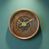 AM6251 Antique Copper Finish Skeleton Gear Wall Clock