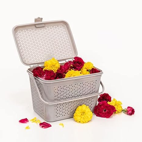 3218 basket picnic basket flower basket mini Size basket Storage Basket (Pack of 1)