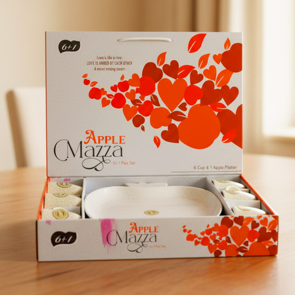 Di0341 Apple Mazza 7-Piece Tea & Snack Set with Platter