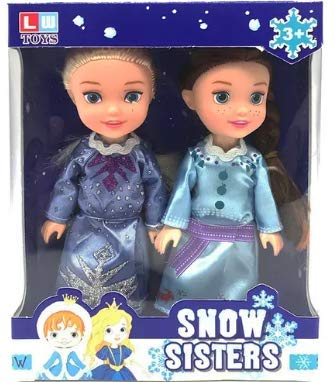 AM2912 Snow Sister Doll Toy LMI-5509 2 Pretty Snow Sisters Dolls with Beautiful Hairs and Moveable Body Parts