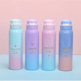 3803 Stainless Steel Insulated Cute Water Bottle Straw Flip Open 500ml