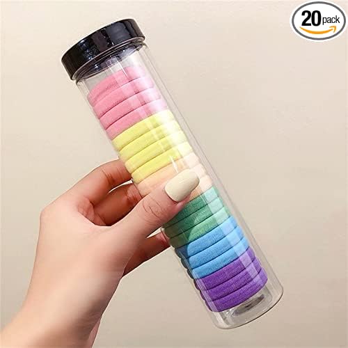 AM1216 20Pcs Hair Ties Rubber Band Jar Tube , Pain-Free Hair Ties