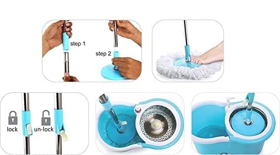 AM2365 Sun Fun Plastic Bucket Spin mop 360° Spin Still Bucket Mop Cleaning Stick