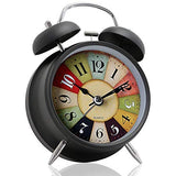 AM5154 Table Clock Retro Twin Bell Metal Frame Alarm Clock with Night Backlight