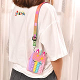 AM0879 Fidget Toys Push Pop Purse Shoulder Bag Lovely Silicone Unicorn Crossbody Bag For Kids