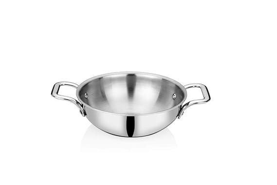 AM3422 Afinito Triply Stainless Steel Kadai with Lid 22cm