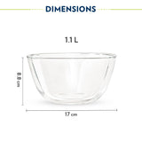 AM3689 Borosil 1.1L Serving & Mixing Square Bowl (BGFGBBWL0002)