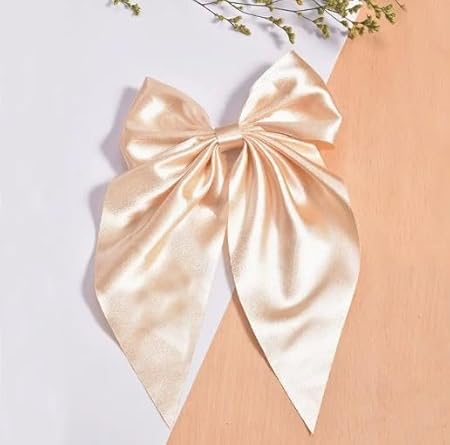 AM1223 Bow Hair Pins Bow Hair Clips French Style Hairclip With Long Ribbon Hairpin For Women Girls Multicolour Pack Of 1 Pcs