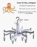 AM2536 Octopus Shape Plastic Clothes Drying Hanger Rack With 24 Clip Multicolour 1 Pcs