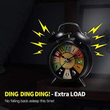 AM5154 Table Clock Retro Twin Bell Metal Frame Alarm Clock with Night Backlight