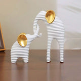 AM5939 Elephant Statues with Gold Accents – Elegant Home Decor