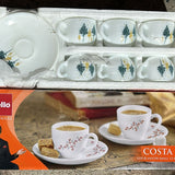 AM0340 Cello Costa Tea Set 12pcs Break Resistant Classic Simple Design Tea Set with Gift Box/Tea Cups for Tea Party