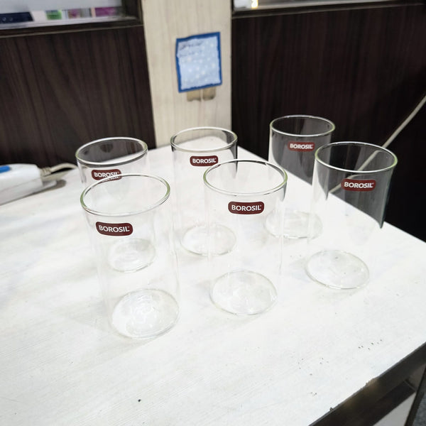 AM5168 Borosil Vision Large Glass Set (Transparent, 350ml)-Set of 6