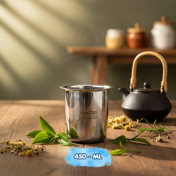 AM7583 Madhuram Signature 450ml Stainless Steel Multipurpose Deep Container (9x8x8 cm)