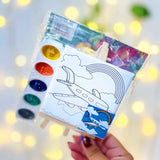 AM6161 Pocket Painters Mini Canvas Painting Kit with Easel, Paint Brush & Colors