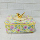 Di0156 Rishabh Clara Vintage 4 Multipurpose Storage Set | Premium Floral Dry Fruit Box with Golden Bird Handle