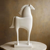 AM5940 Nordic White Minimalist Horse Sculpture – Modern Home Decor