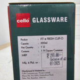 Di0004 Cello Fit & Fresh Clip-O Square Glass Storage Container - 320ml