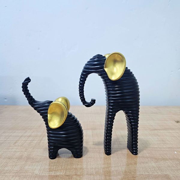 AM5939 Elephant Statues with Gold Accents – Elegant Home Decor