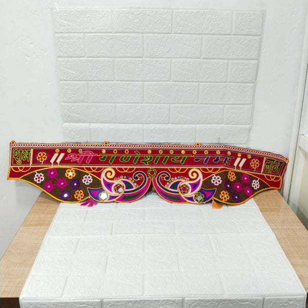 3892 42inch Traditional Art Handmade Door, Velvet Toran, Hanging for Home Traditional, Multicolour