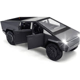 AM6023 Tesla Cybertruck Die-Cast Model Car, 1:36 Scale – Pull-Back Action with Realistic Detailing (Black)