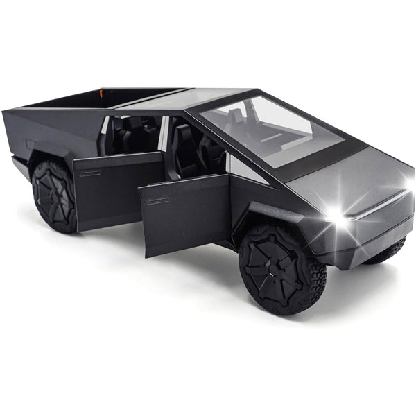 AM6023 Tesla Cybertruck Die-Cast Model Car, 1:36 Scale – Pull-Back Action with Realistic Detailing (Black)
