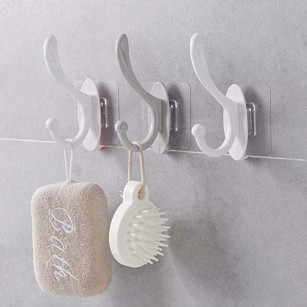 4687 Self Adhesive Plastic Wall Hook for Home (Multi Color)