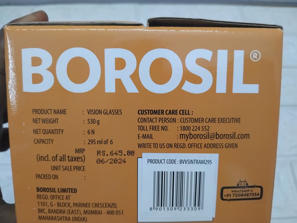 AM3676 Borosil Sintra Series 295ml Drinking Glass Medium 6Pcs Set (BVVSINTRAM295)