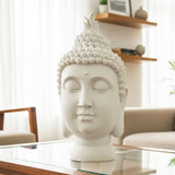 AM6245 Big White Buddha Head Sculpture