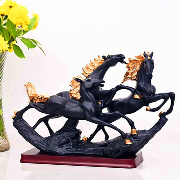AM5935 Galloping Wild Horses Statue - Elegant Decor and Powerful Symbol