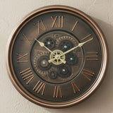 AM6251 Antique Copper Finish Skeleton Gear Wall Clock