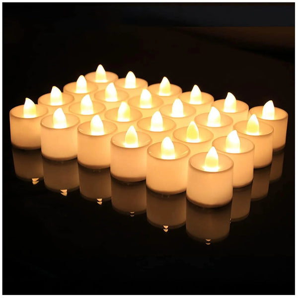 1222b FESTIVAL DECORATIVE - LED TEALIGHT CANDLES | BATTERY OPERATED CANDLE IDEAL FOR PARTY, WEDDING, BIRTHDAY, GIFTS (24PC)