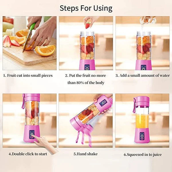 0138 Portable Electric USB Juice Maker Bottle (380 ML)