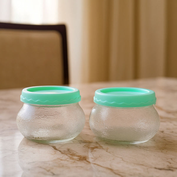 Di0024 Yera Felixa Frosted Glass Jar with Lid – 195ml (Each) – Set of 2