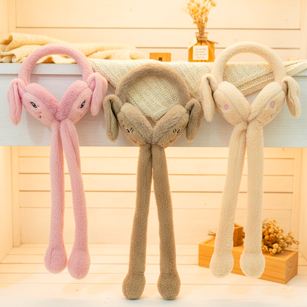 AM6290 LED Light-Up Bunny Plush Earmuffs for Kids – Warm & Fun Winter Ear Covers