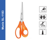 3917 Munix SL-1183 210 mm / 8.2" Stainless Steel Scissors | Pointed Tip with Shock Proof Body | Ergonomic & Comfortable Handles