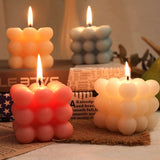 Di0307 Bubble Cube Candle (Multicolour) – Modern Decorative Scented Wax Candle
