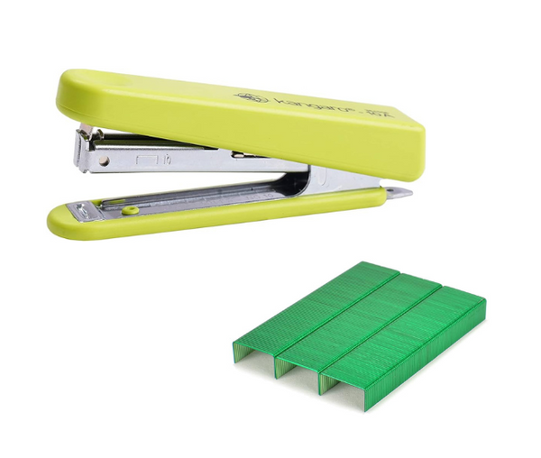 3920 Kangaro HS-10H All Metal Stapler With Coloured Staples Box | Standard Stapler with Quick Loading Mechanism | Sturdy & Durable for Long Time Use