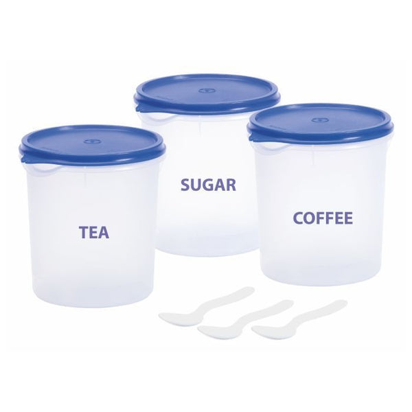 3811 Grocery Container with Spoon ,Free Transparent Body ,Air-Tight Seals ,Hygienic 100% Food-Grade Material, Set of 3