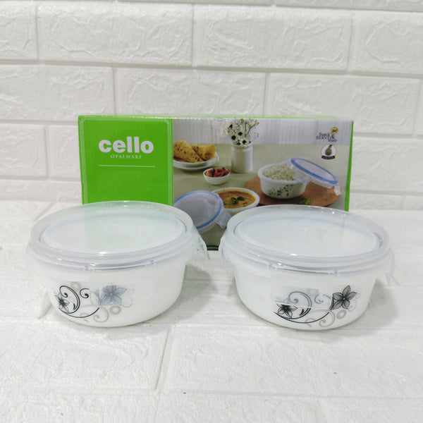 Di0237 Cello Opalware Storage Container Medium with Lid – 2 Pc
