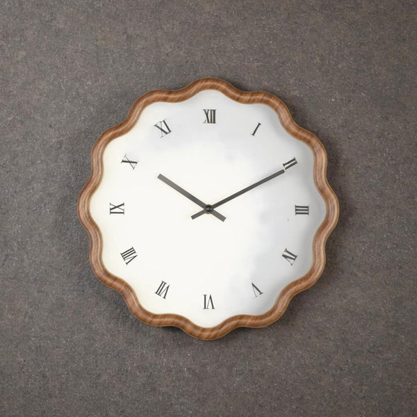AM6522 Modern Scalloped Edge Wall Clock – Minimalist Floating Dial Design - 1pc
