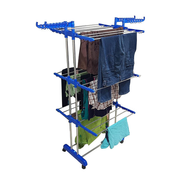AM5609 NPDP Modular 3 Layer Clothes Stand - Case Steel Dryer Rack for Indoor, Outdoor, Balcony